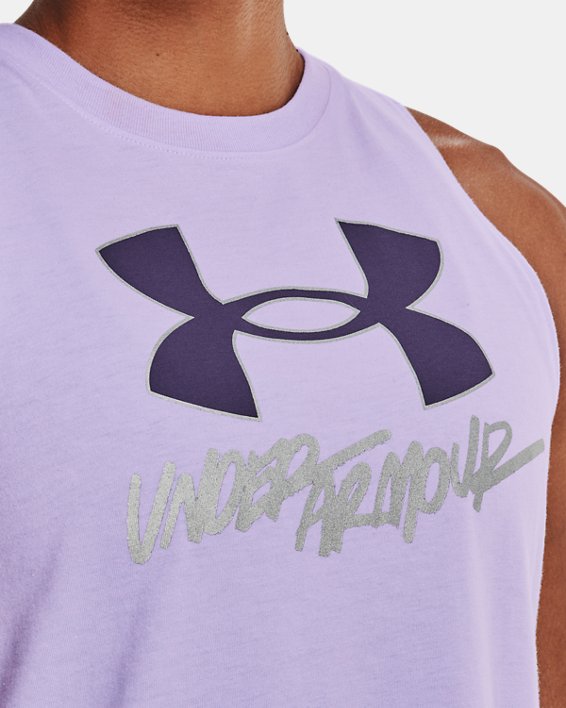 Women's UA Graphic Muscle Tank, Purple, pdpMainDesktop image number 3